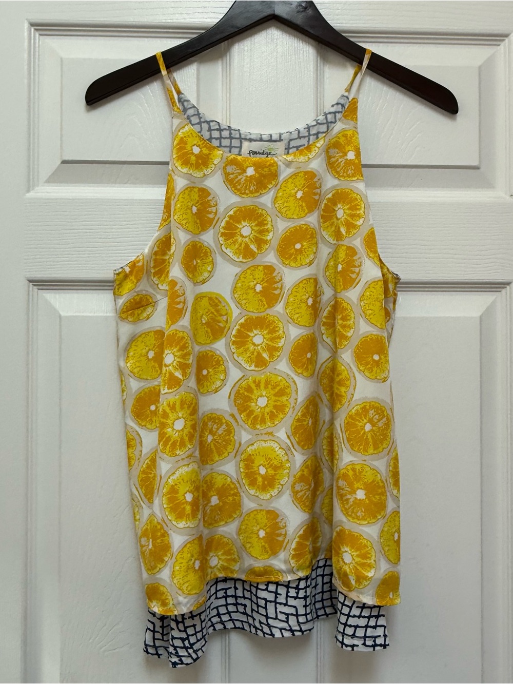 PORRIDGE Yellow Citrus Print Summer Top